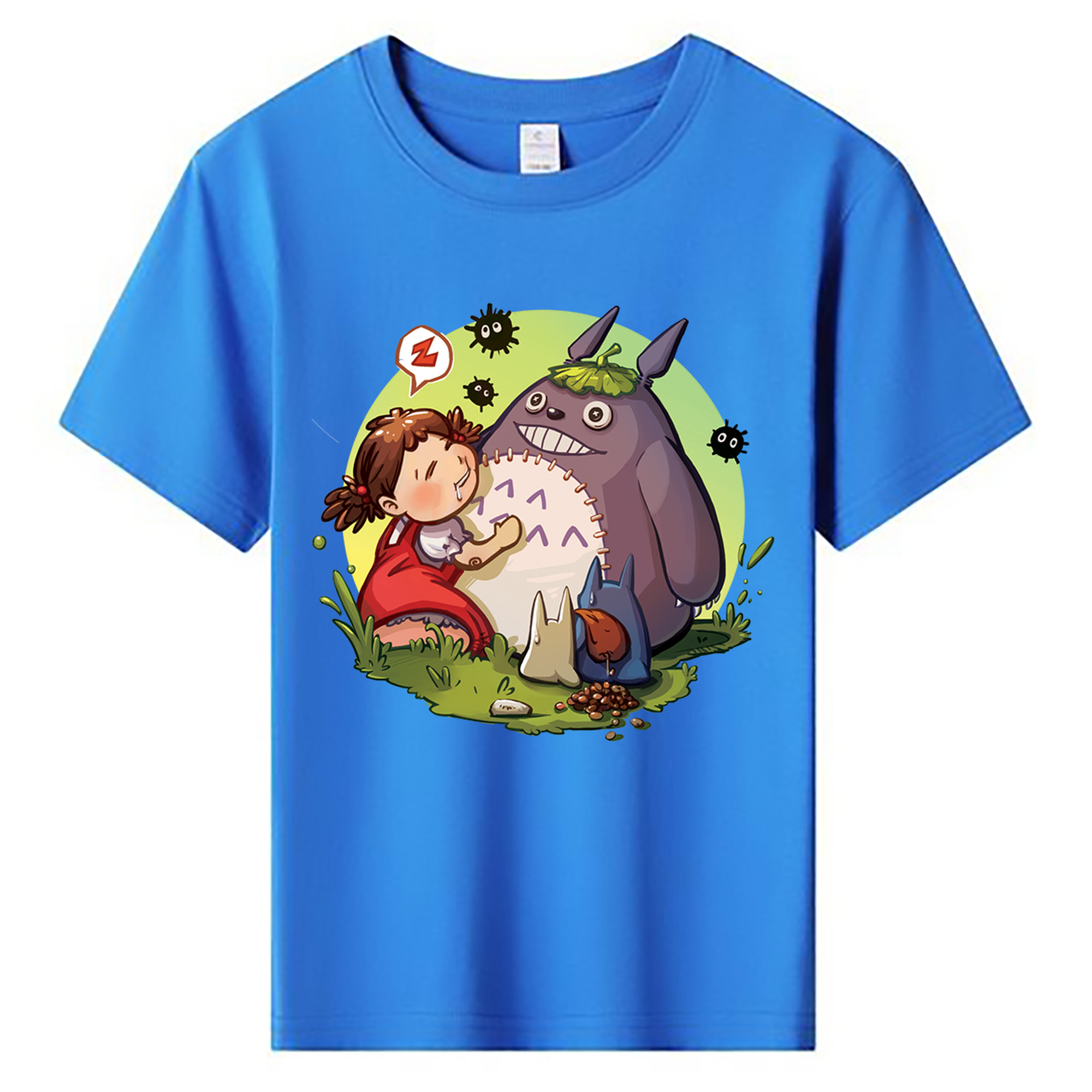 （画像用） となりのトトロ 草壁メイ 草壁サツキ My Neighbor Totoro Satsuki Kusakabe Mei Kusakabe 綿100％キッズTシャツ（フロントプリント）